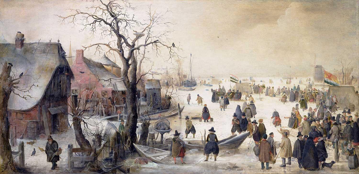 Hendrick Avercamp Kanalda Kış Manzarası Kanvas Tablo