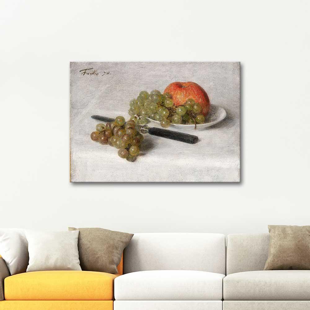 Henri Fantin-Latour A Still Life with an Apple and Grapes Art Print