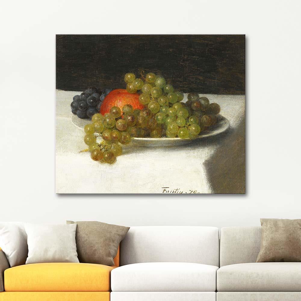 Henri Fantin Latour Apple And Grapes Art Print