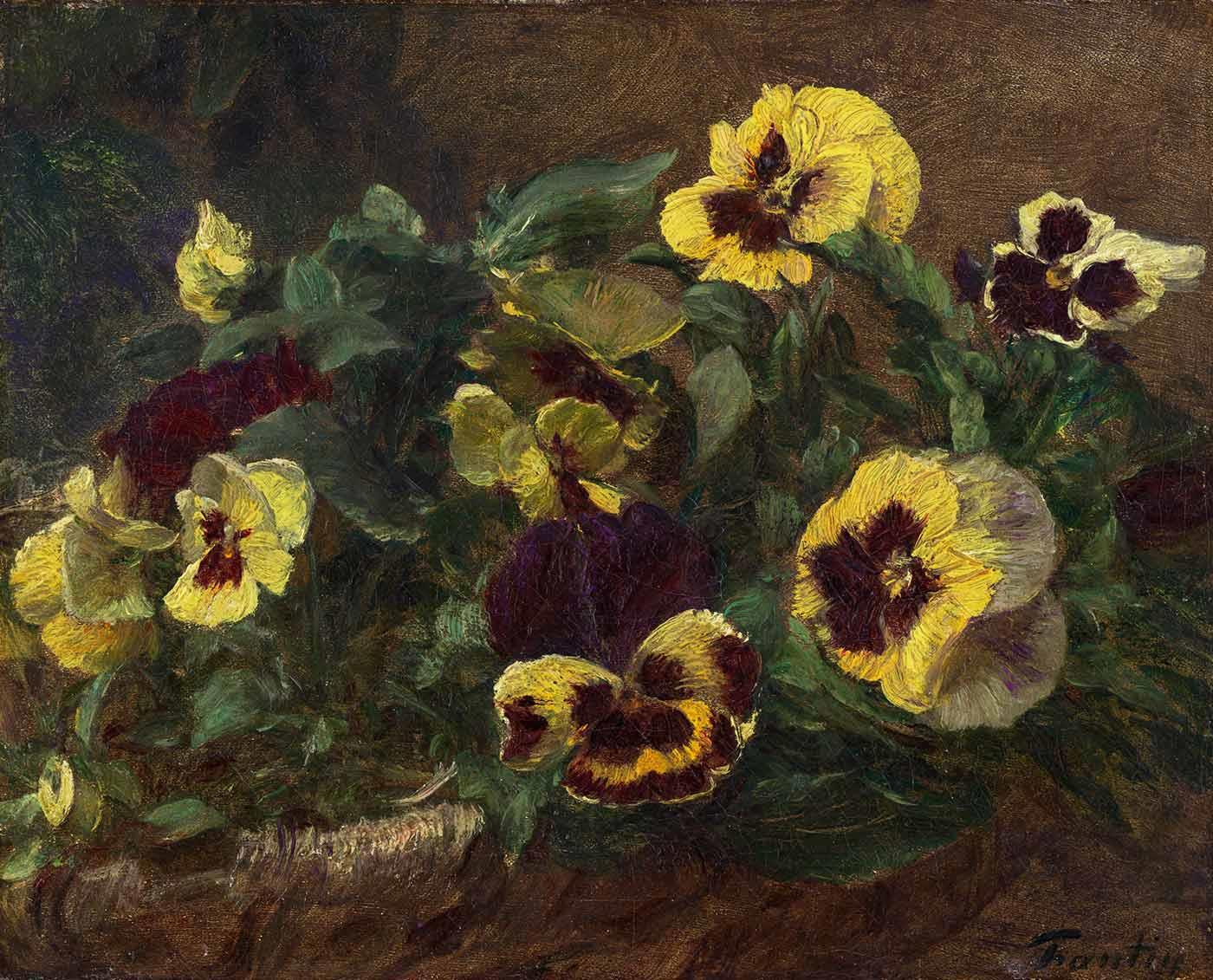 Henri Fantin Latour Hercai Menekşeler Kanvas Tablo