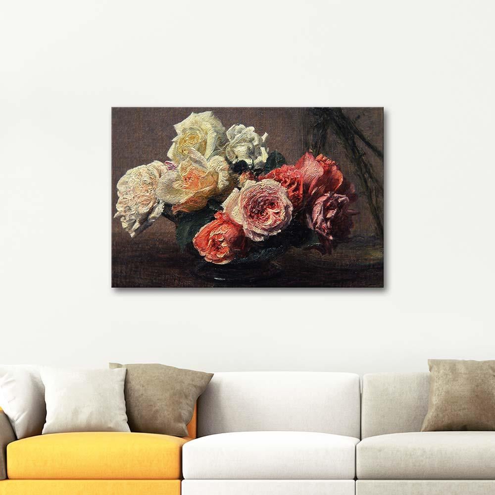 Henri Fantin-Latour Pink and White Roses Art Print