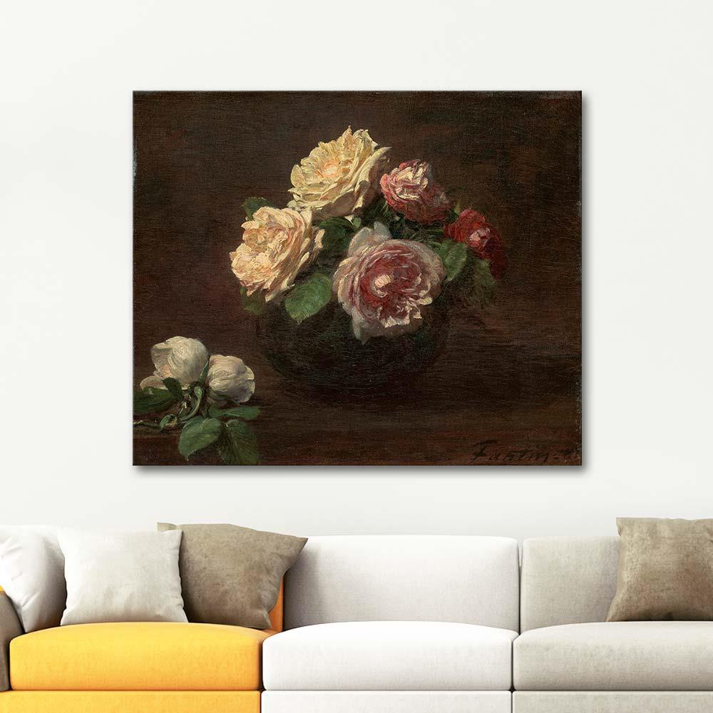 Henri Fantin Latour Roses In A Bowl Art Print