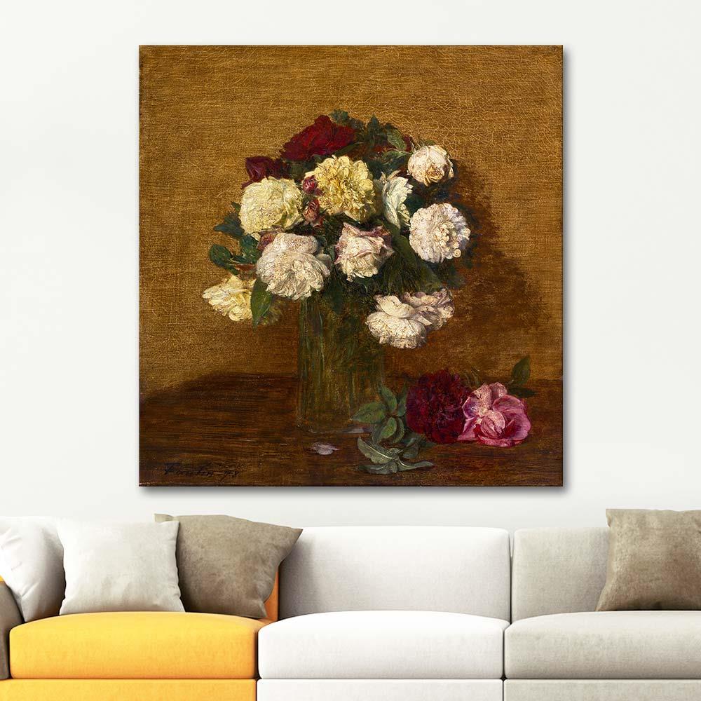 Henri Fantin Latour Roses In A Vase Art Print