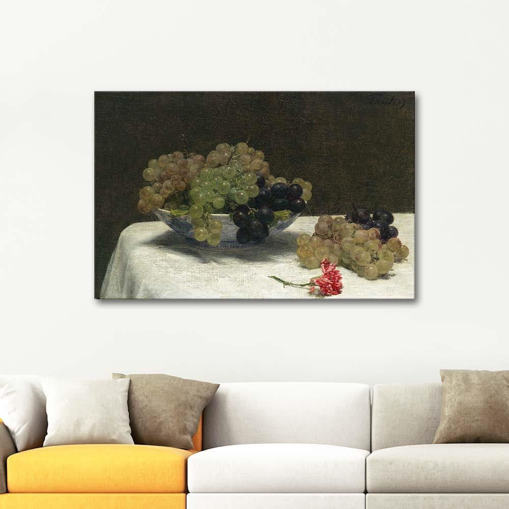 Henri Fantin Latour Üzümler ve Karanfil Kanvas Tablo