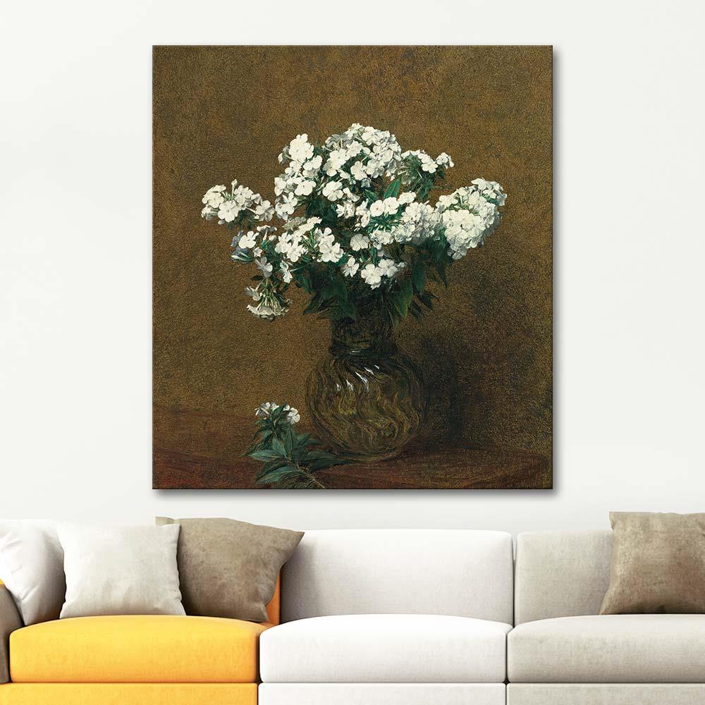Henri Fantin Latour White Phloxes In A Vase Art Print