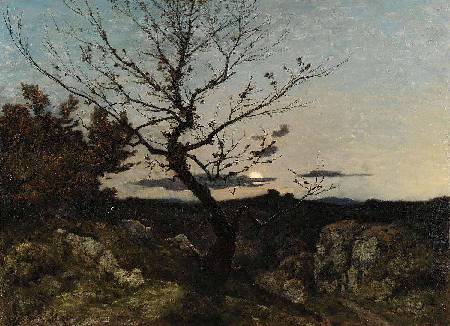 Henri Joseph Harpignies Marsilyada Mehtap Kanvas Tablo