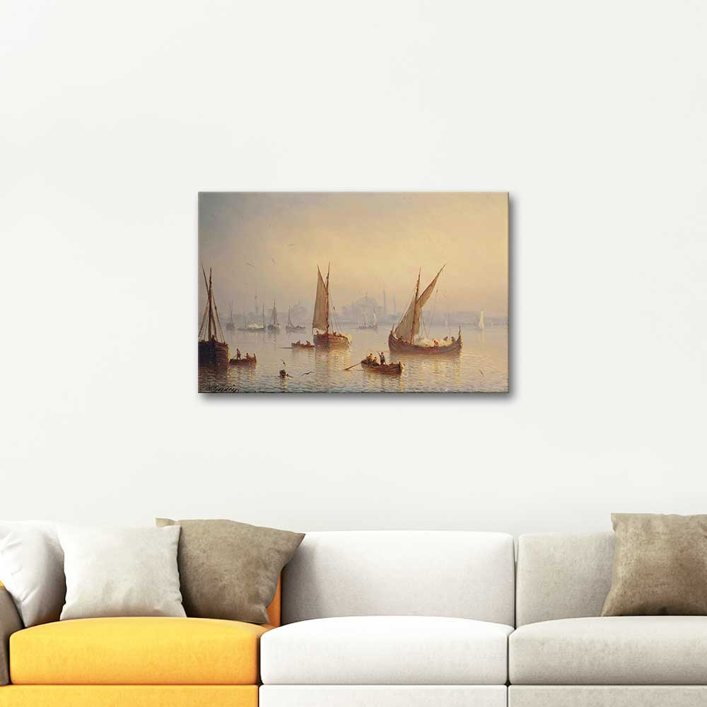 Henriette Gudin Vessels on the Bosphorus Constantinople Art Print