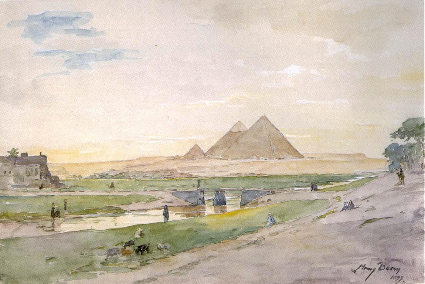 Henry Bacon Egyptian Pyramids Art Print