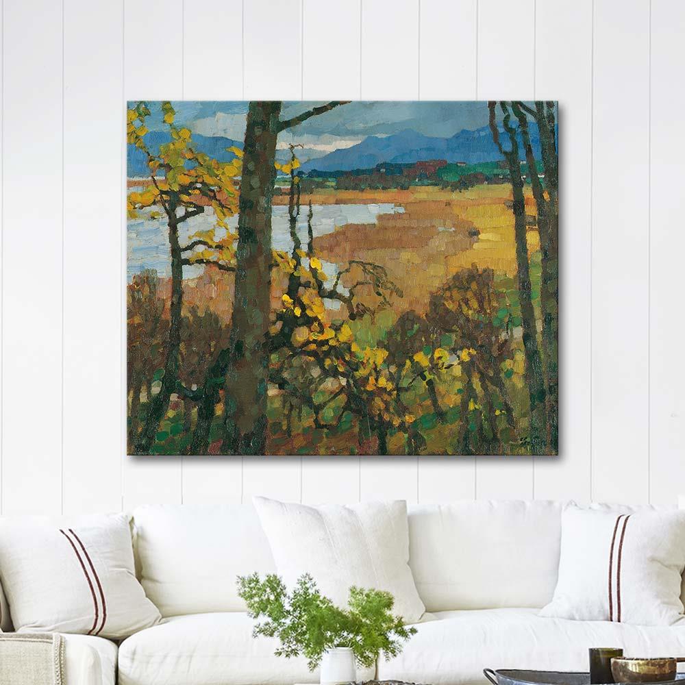 Leo Putz Chiemsee'de Sonbahar Kanvas Tablo