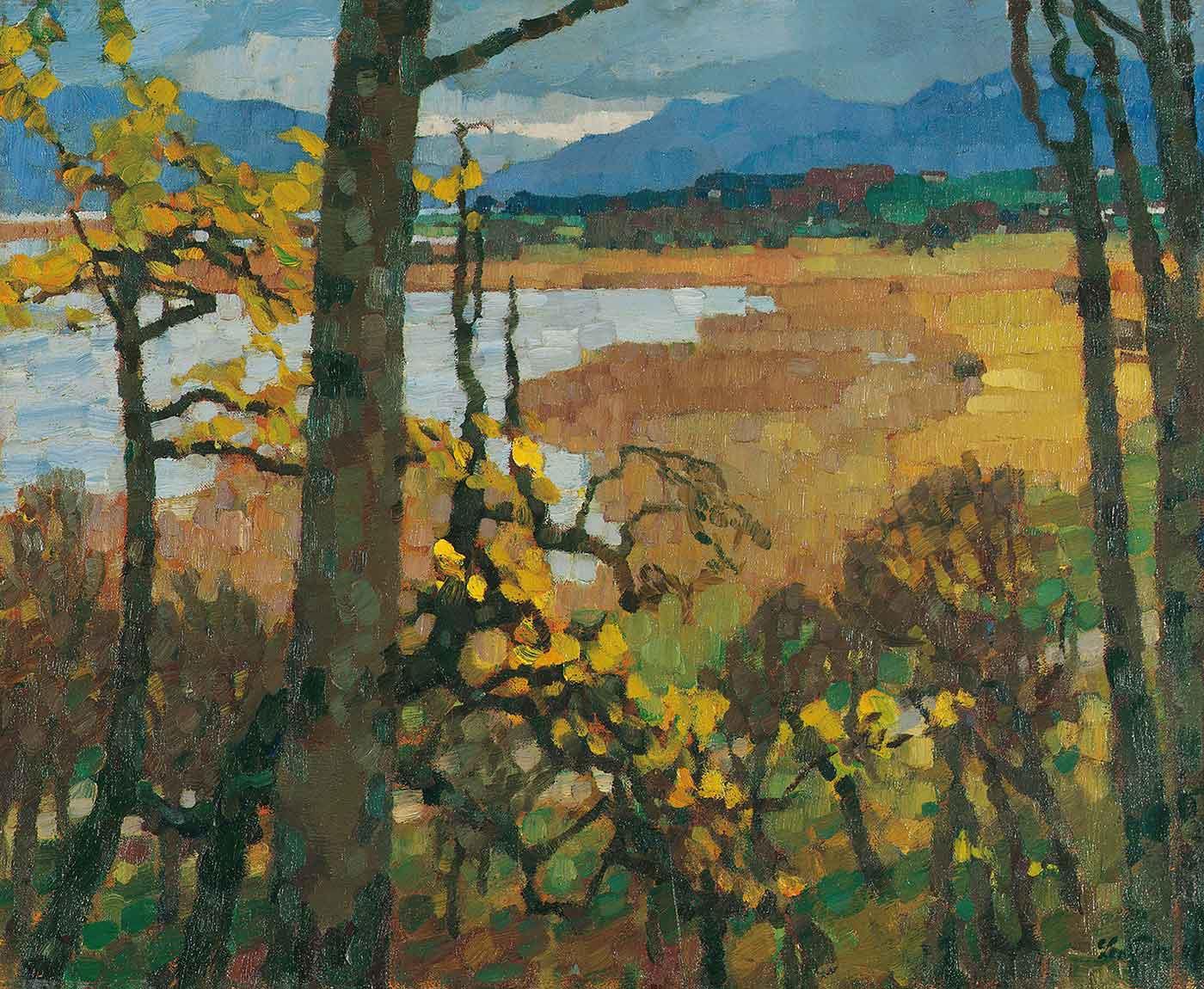 Leo Putz Chiemsee'de Sonbahar Kanvas Tablo
