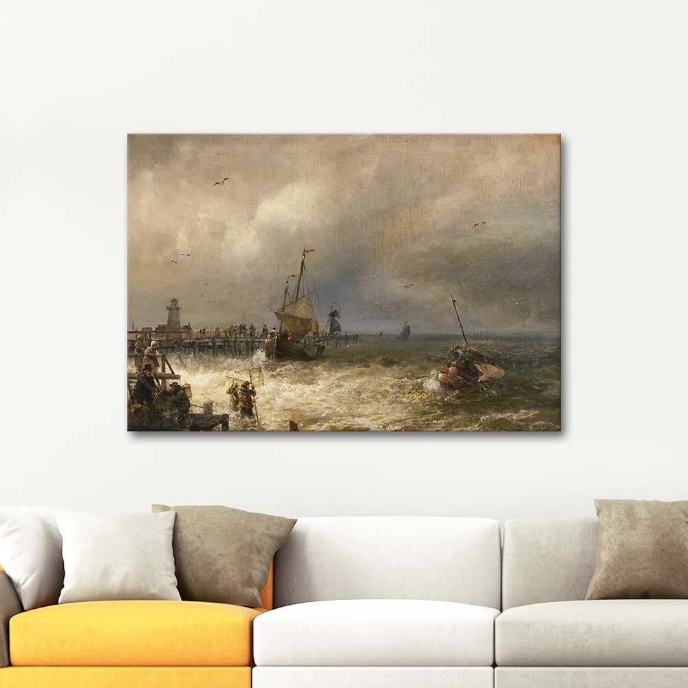 Hermann Herzog The Return From Fishing Art Print