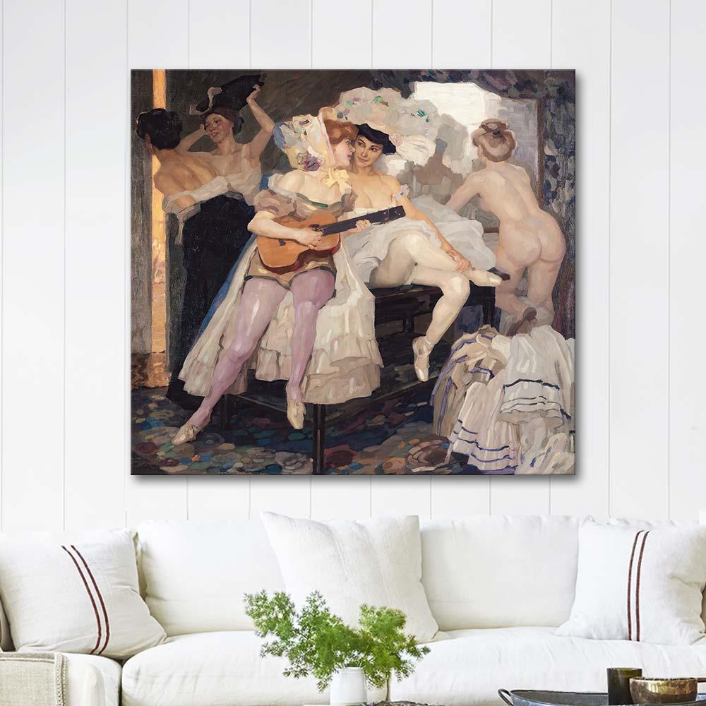 Leo Putz Kulis Arkasında Kanvas Tablo