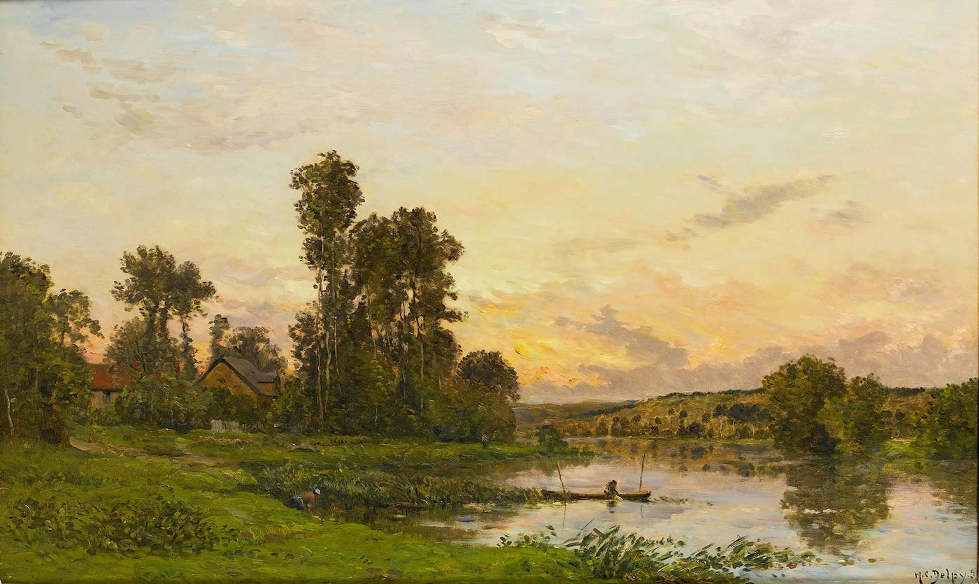 Hippolyte Camille Delpy Seine Nehri Kıyısında Kanvas Tablo