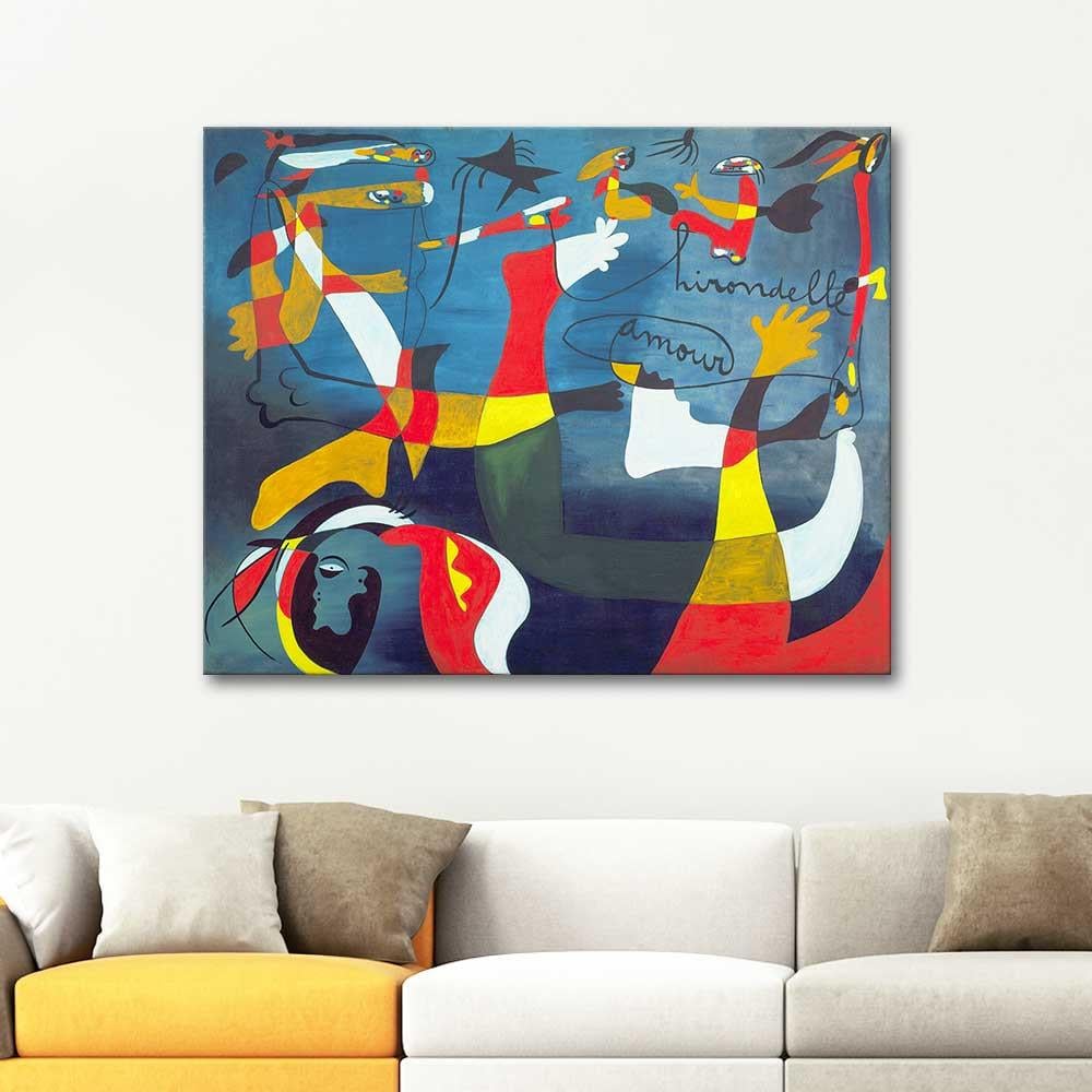 Joan Miro Kırlangıç Aşkı Kanvas Tablo