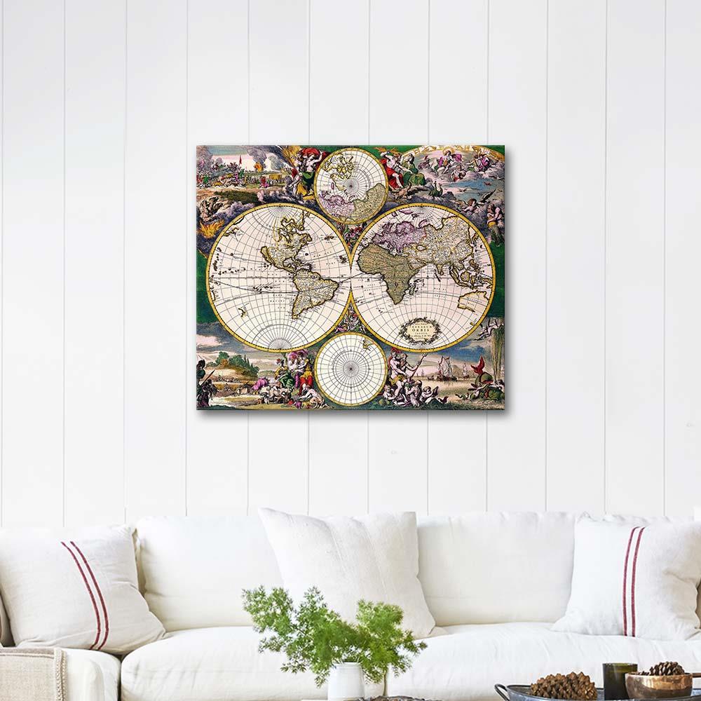 Historical World Map as Art Print