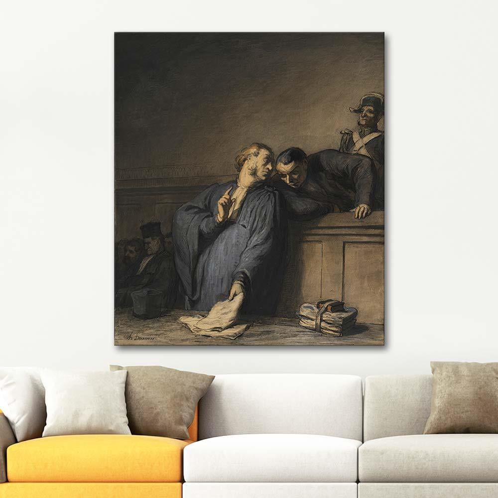 Honore Daumier Bir Ceza Davası Kanvas Tablo