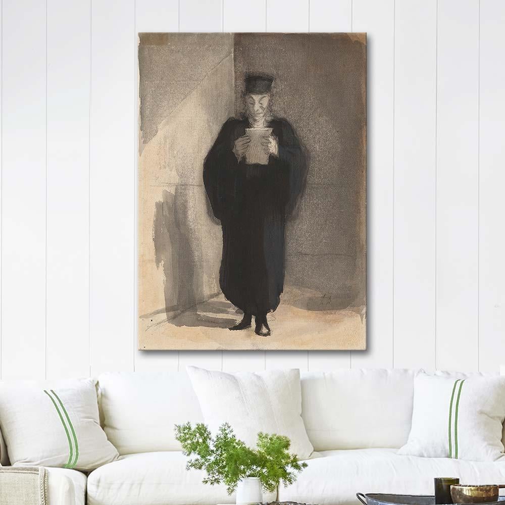 Honore Daumier A Lawyer Reading Art Print