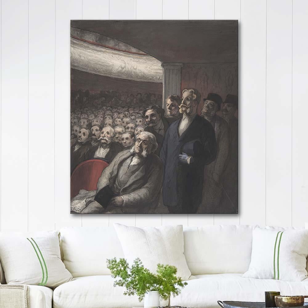 Honore Daumier A Theater Audience Art Print