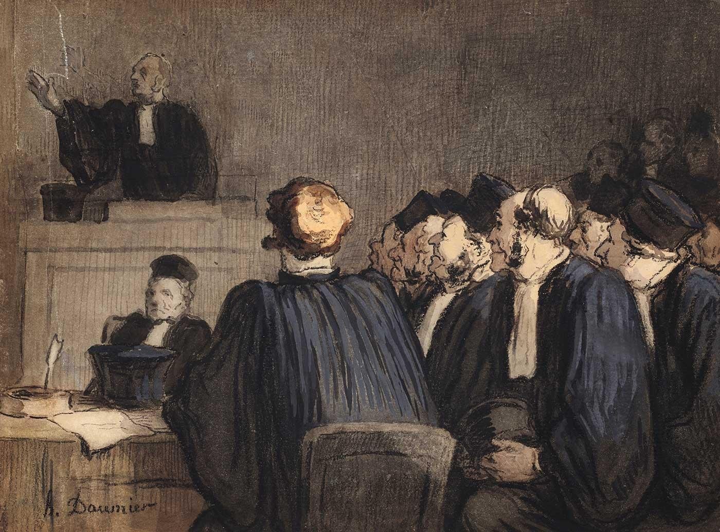 Scène de Tribunal (Le Plaidoyer) by Honore Daumier