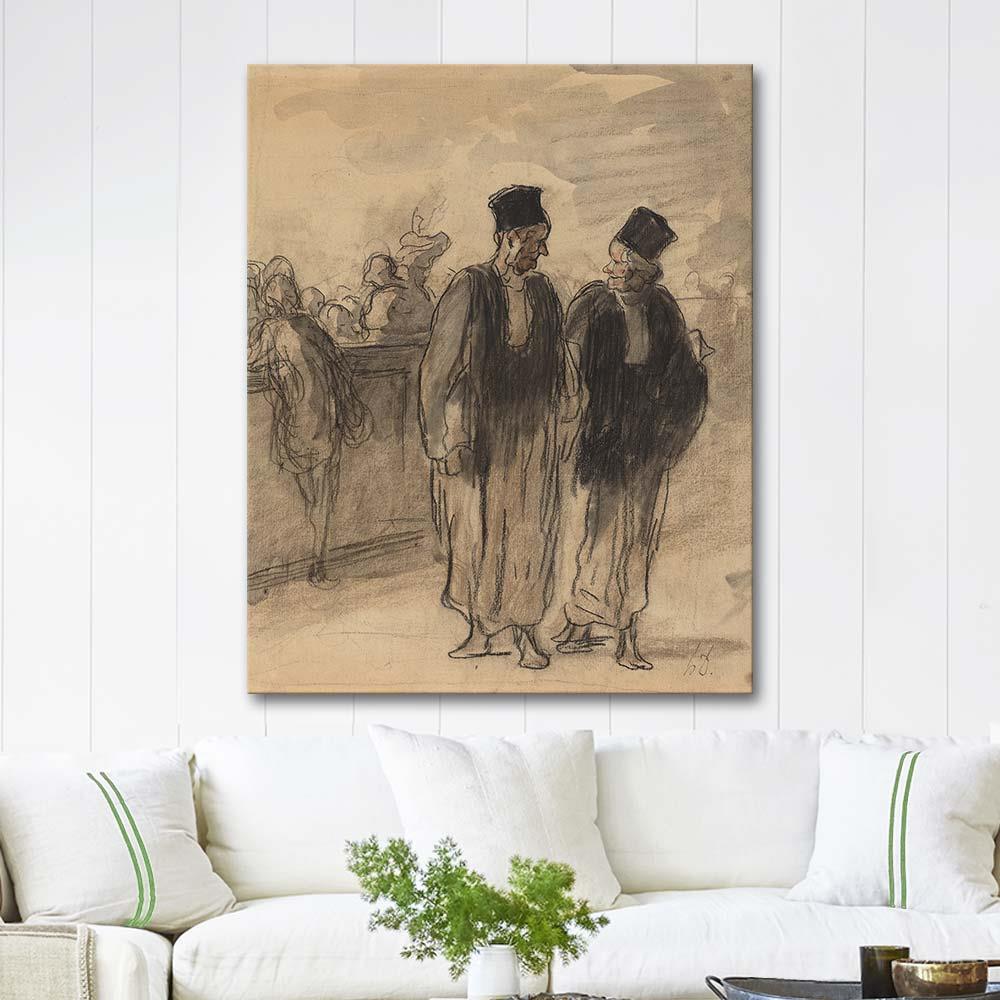 Honore Daumier Two Lawyers Art Print