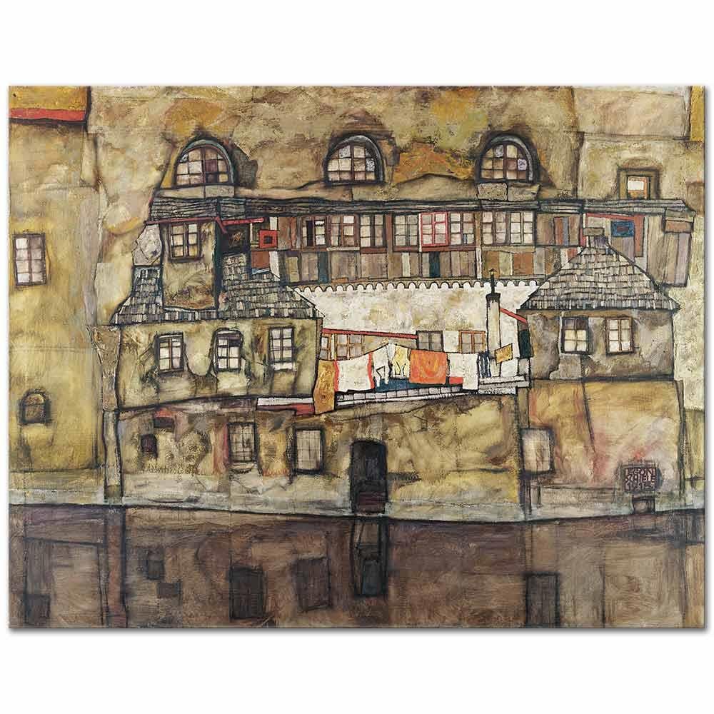 House Wall on the River by Egon Schiele as Art Print
