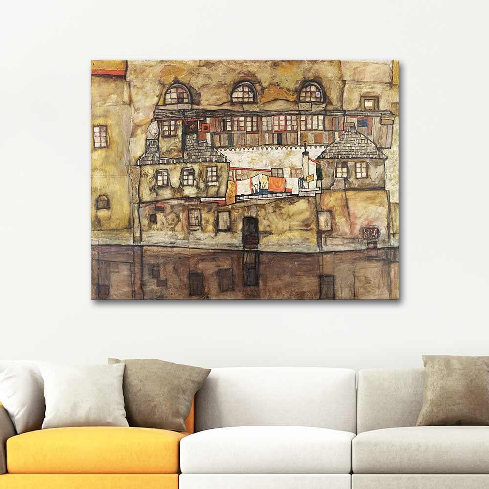 House Wall on the River by Egon Schiele as Art Print