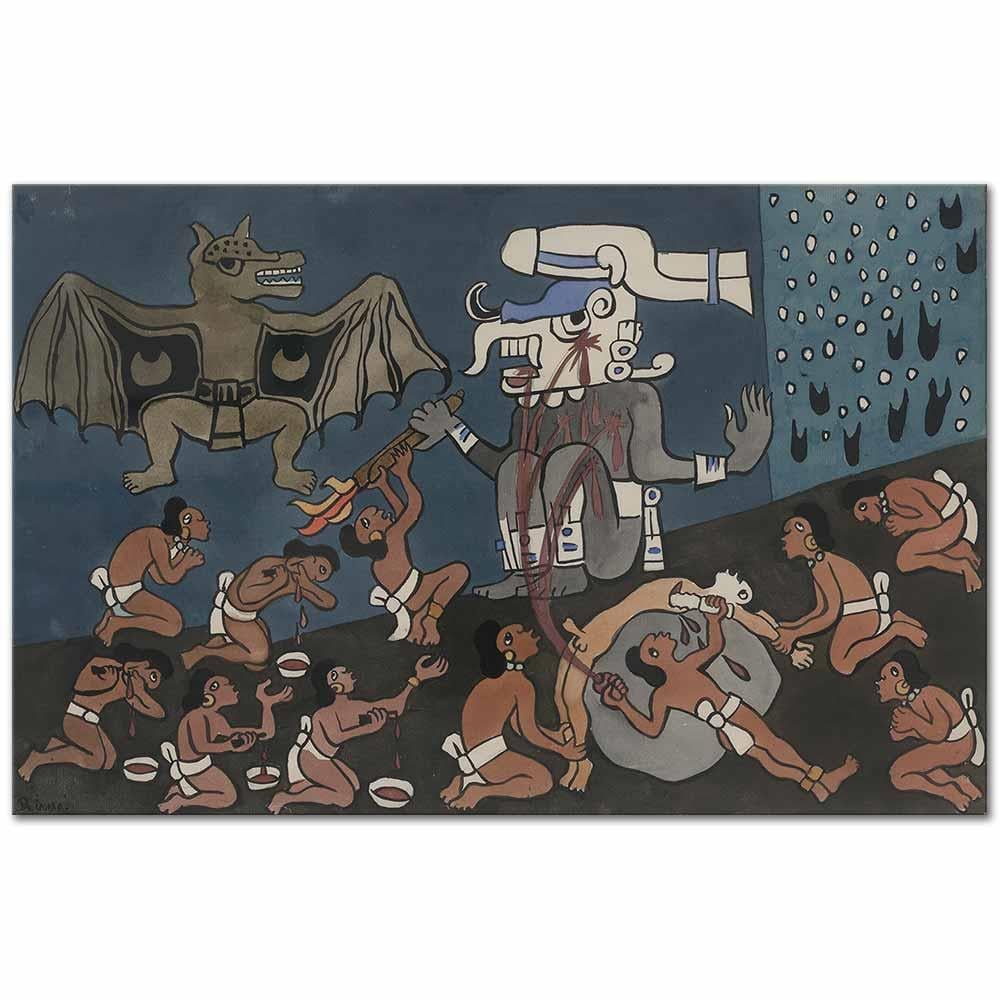 Human Sacrifice before Tohil by Diego Rivera