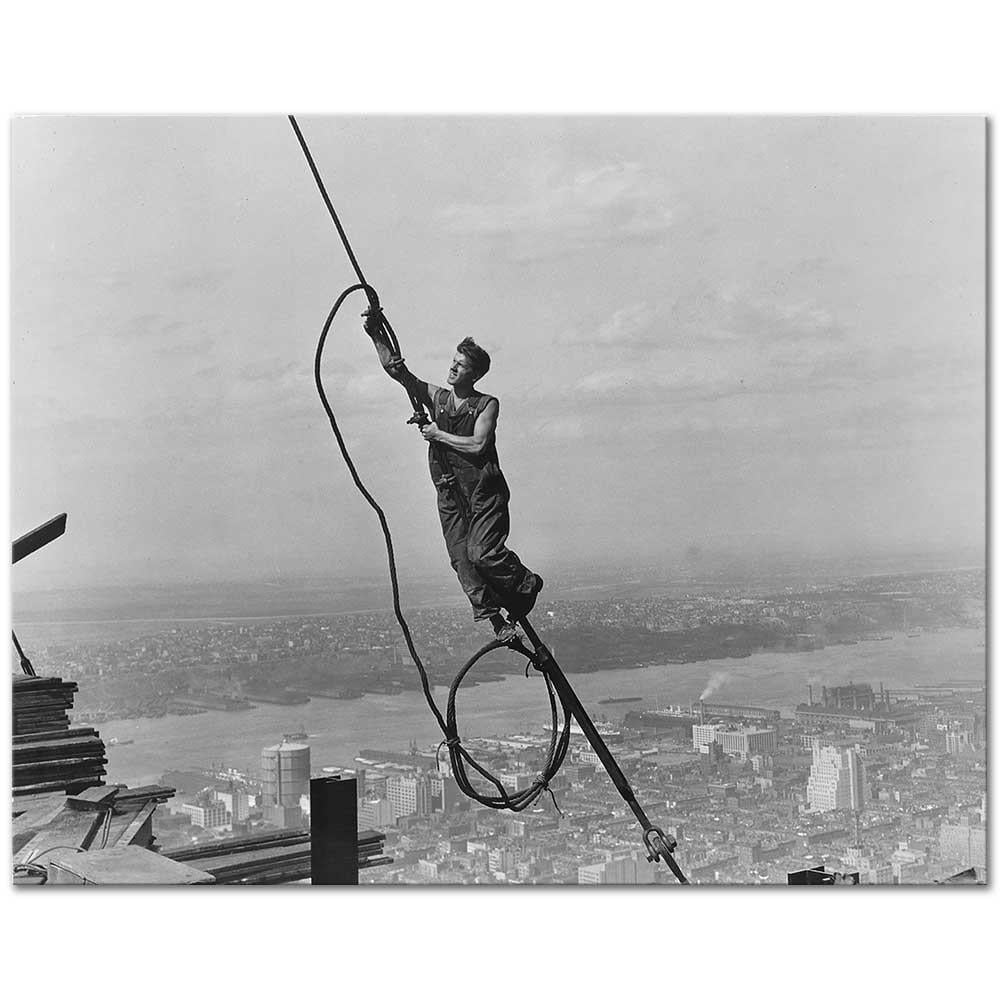 Icarus Empire State Building by Lewis Hine as Art Print