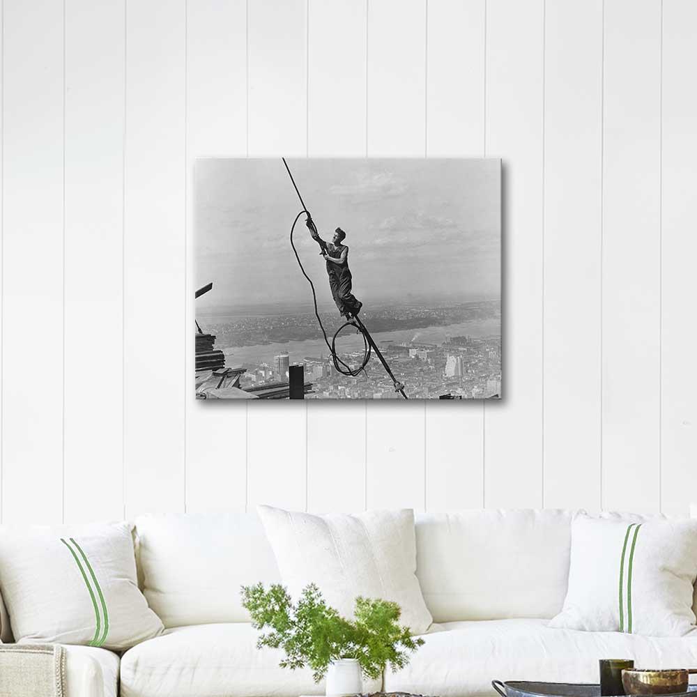 Icarus Empire State Building by Lewis Hine as Art Print