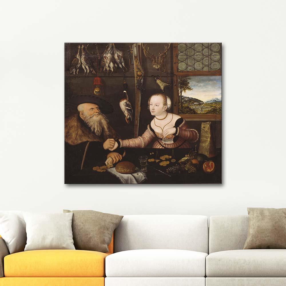 Ill Matched Couple by Lucas Cranach as Art Print