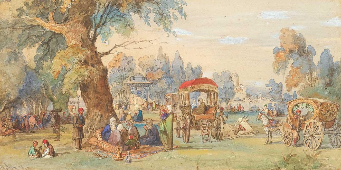 In a Turkish Park by Amadeo Preziosi