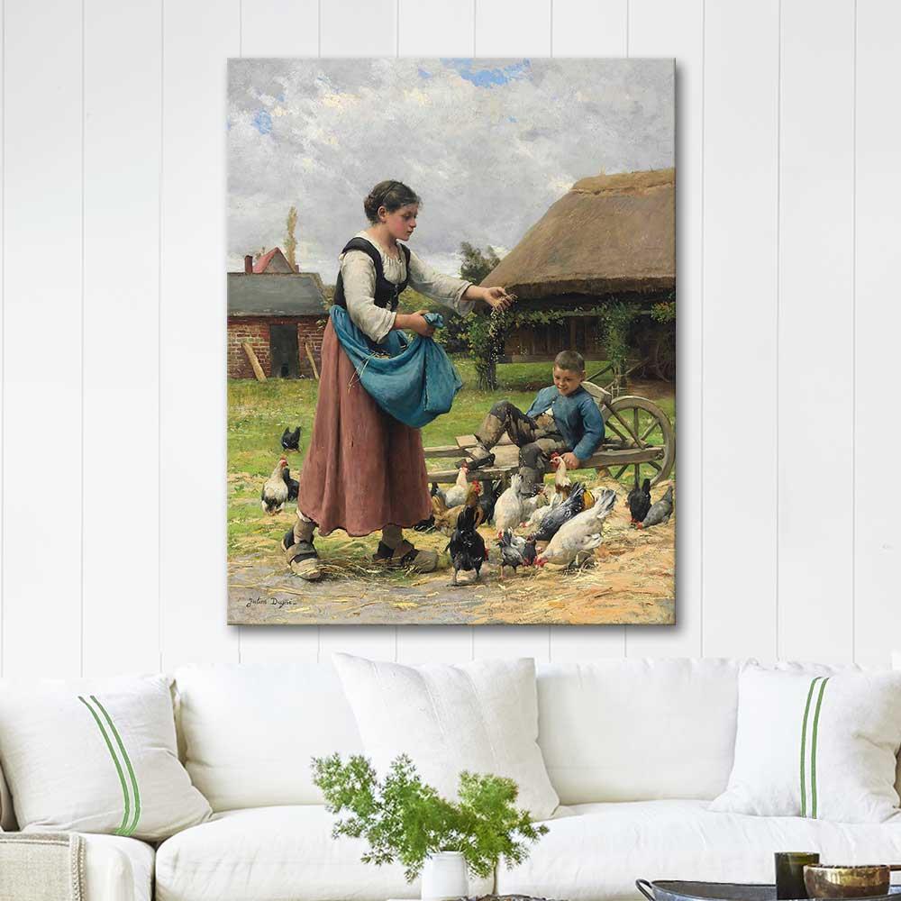 Julien Dupre Çiftlik Avlusunda Kanvas Tablo