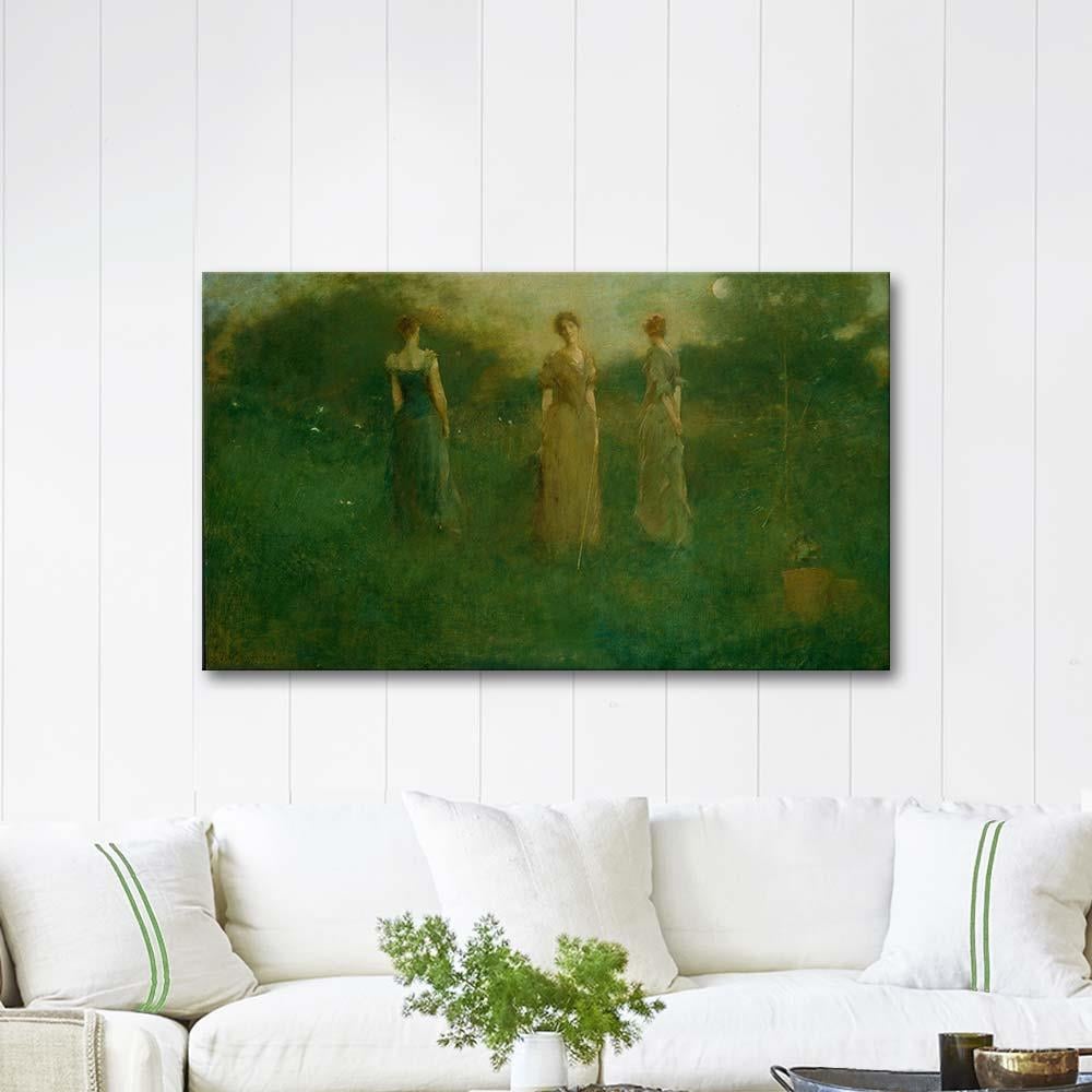 Thomas Wilmer Dewing Bahçede Kanvas Tablo