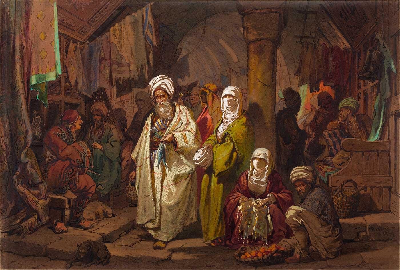 Amadeo Preziosi Kapalıçarşı İstanbul Kanvas Tablo