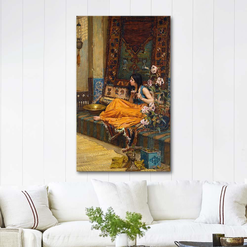 In The Harem, An Odalisque by John William Waterhouse as Art Print