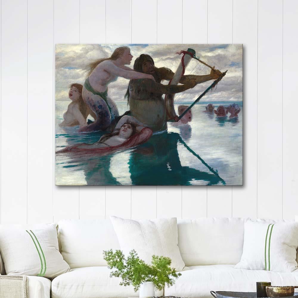 Arnold Böcklin Denizde Kanvas Tablo