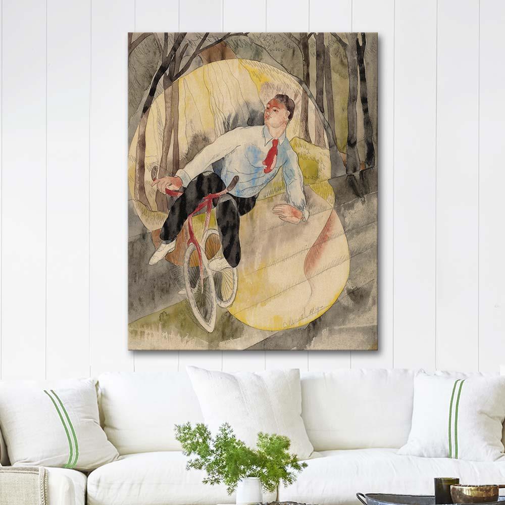 Charles Demuth Vodvil'de Bisiklet Sürücüsü Kanvas Tablo