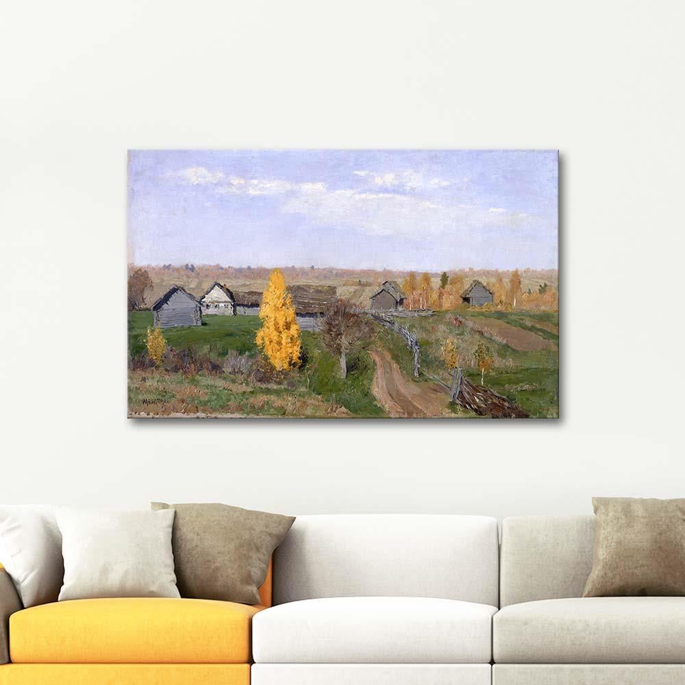 Isaac Levitan Slobodka'da Sonbahar Kanvas Tablo