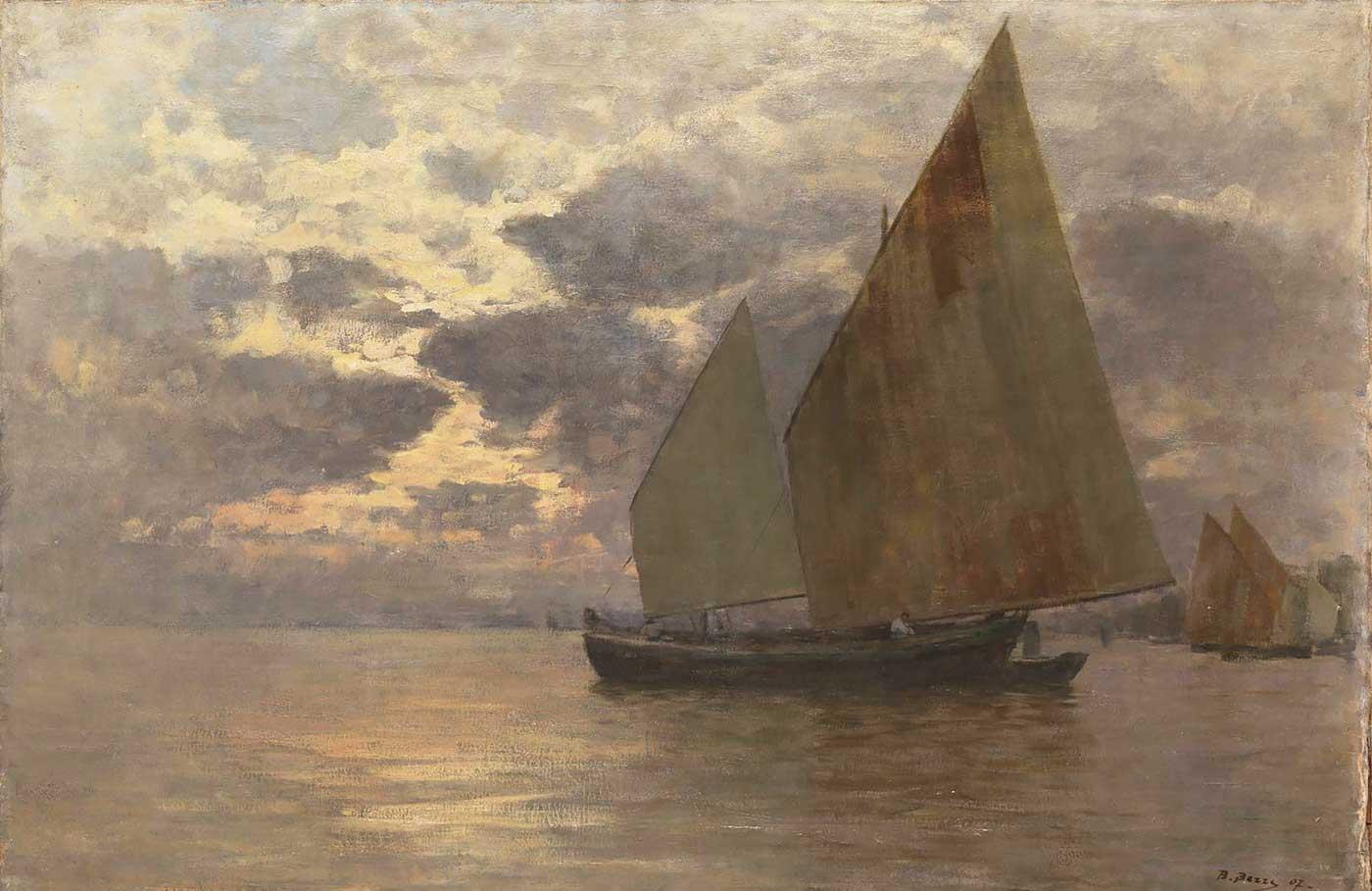 Bartolomeo Bezzi İtalya'da Liman Kanvas Tablo