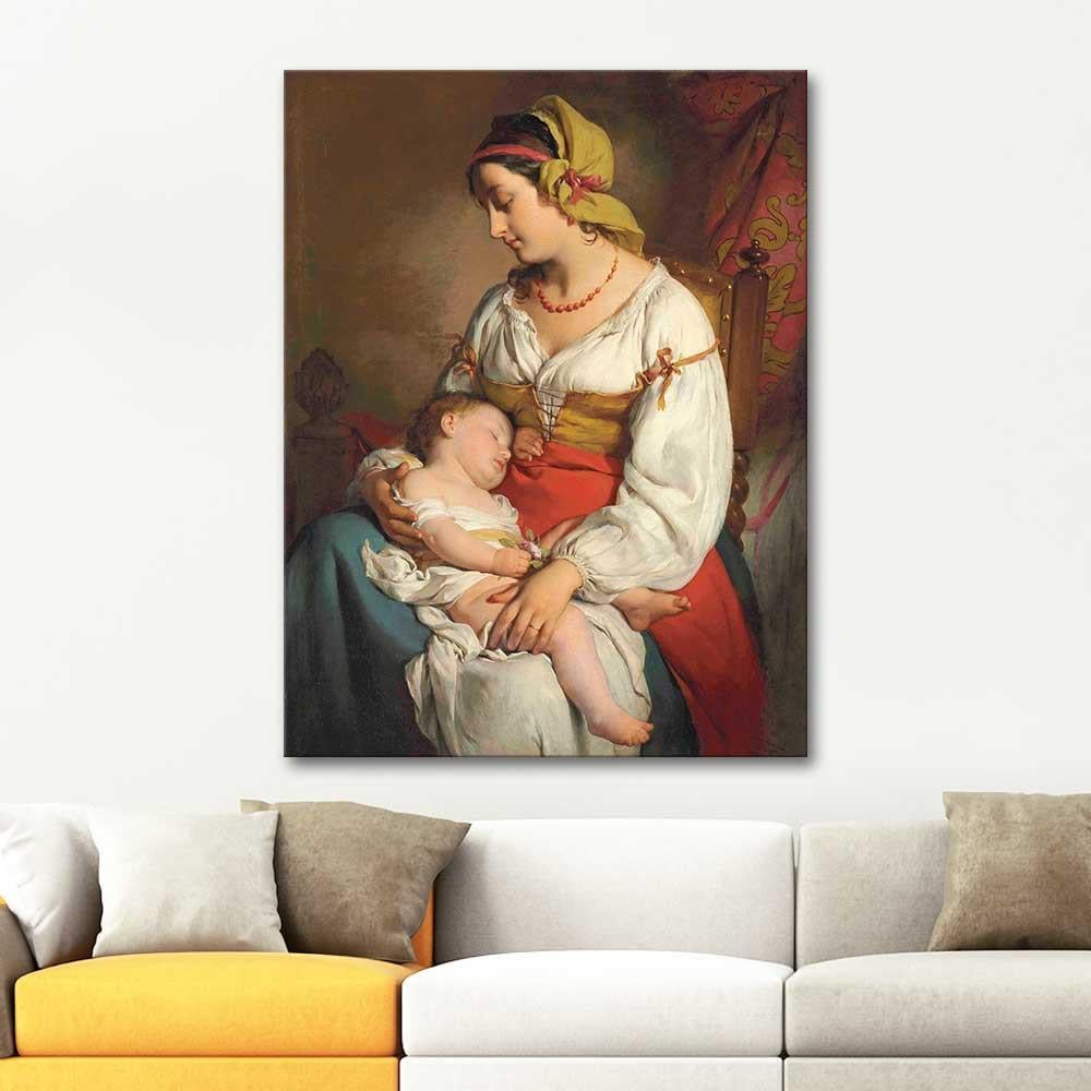 Friedrich von Amerling İtalyan Anne ve Çocuğu Kanvas Tablo