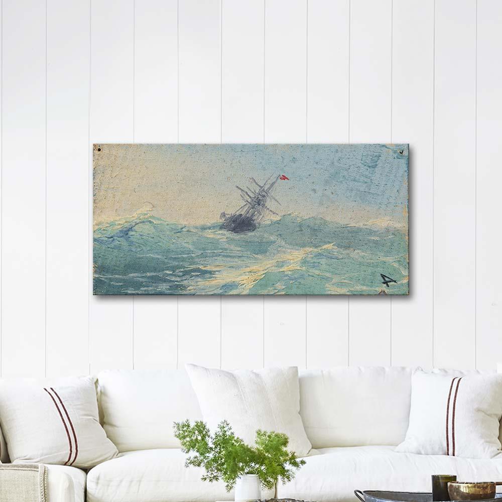 Ivan Aivazovsky A Ship in a Stormy Sea Art Print