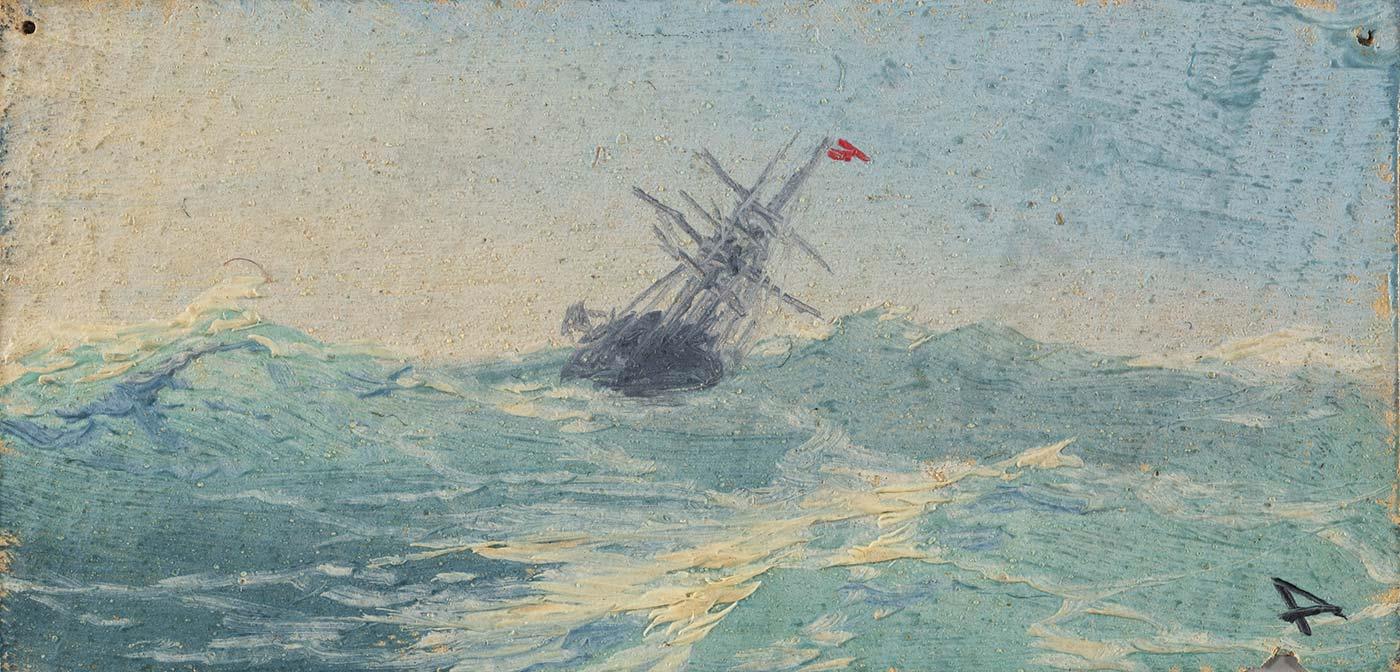 A Ship in a Stormy Sea by Ivan Aivazovsky