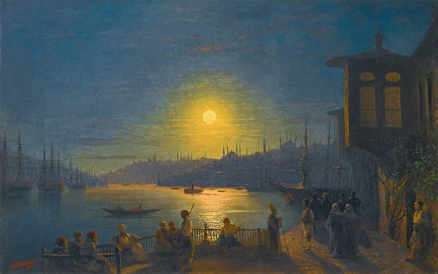 Ivan Aivazovsky Haliç'te Mehtap Kanvas Tablo