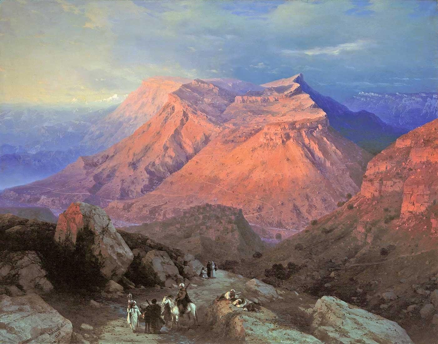 Ivan Ayvazovski Dağıstan Dağları Kanvas Tablo