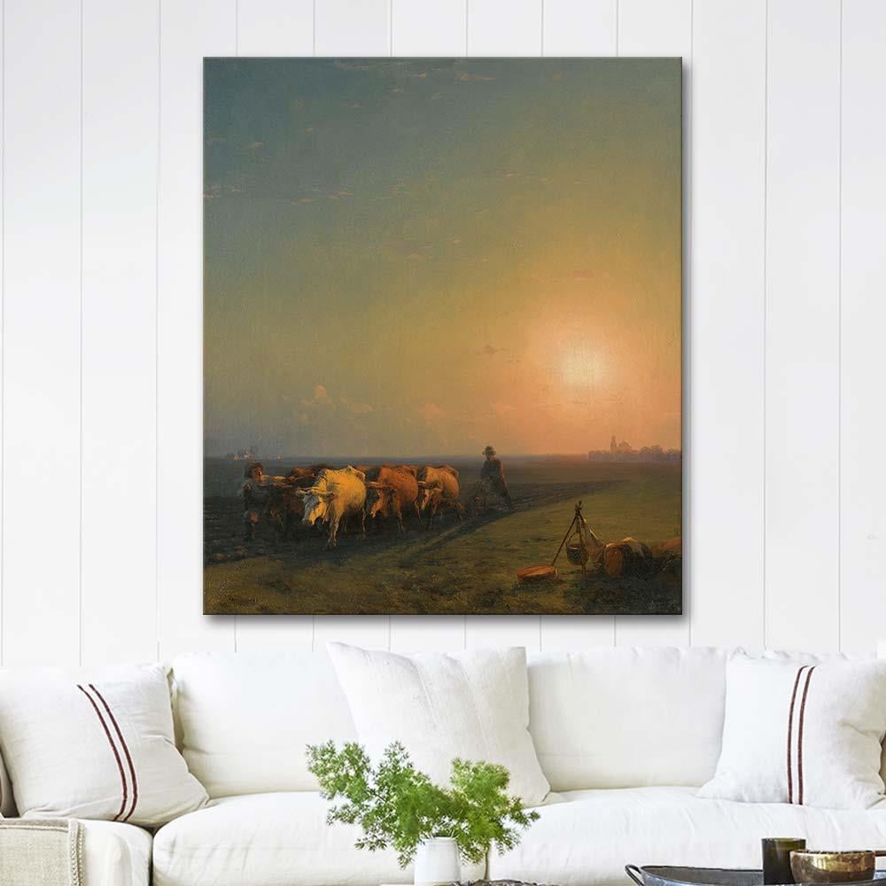 Ivan Aivazovsky Ploughing The Fields, Crimea Art Print