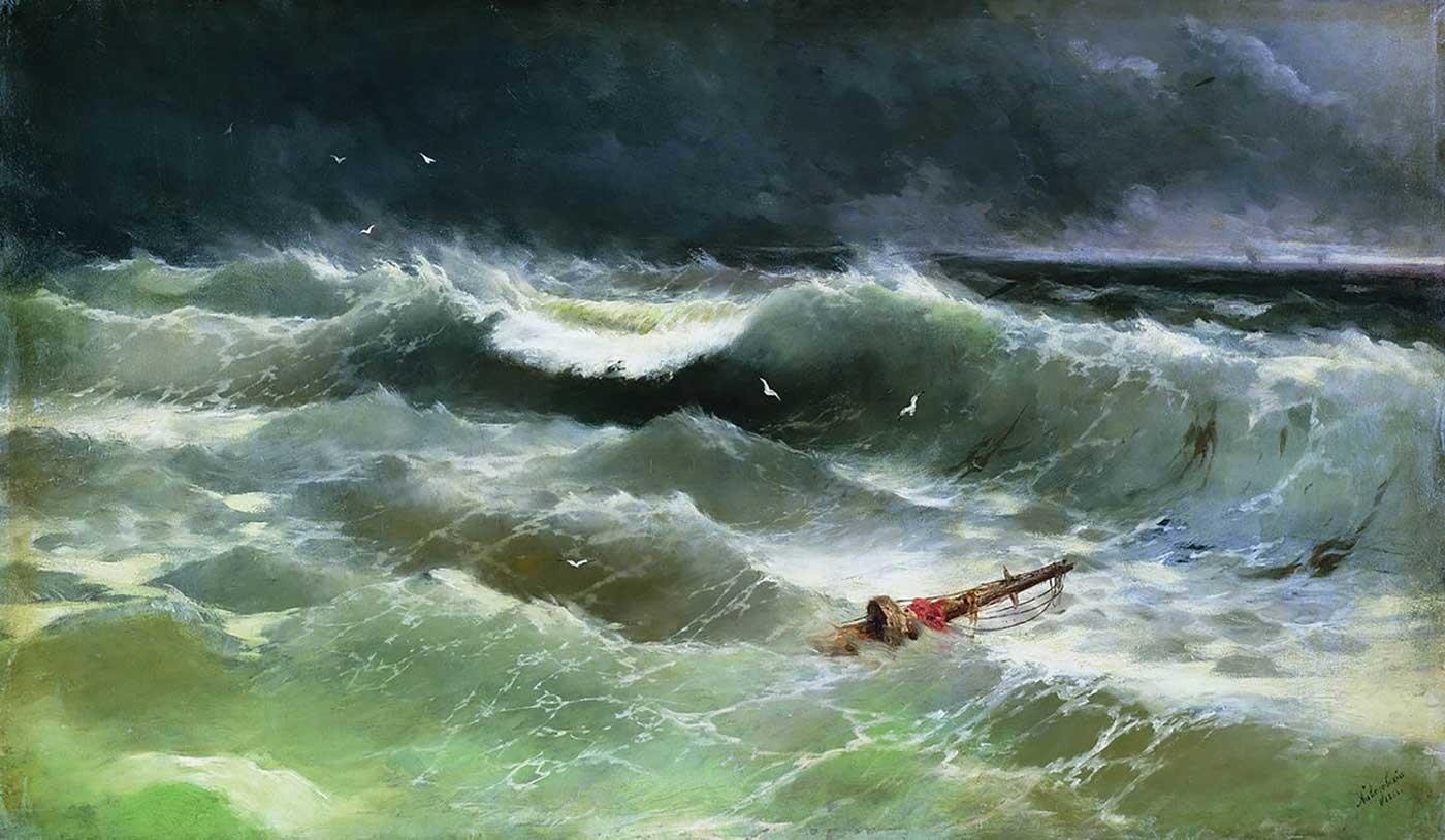 Ivan Aivazovsky Ship Pole in Storm Art Print