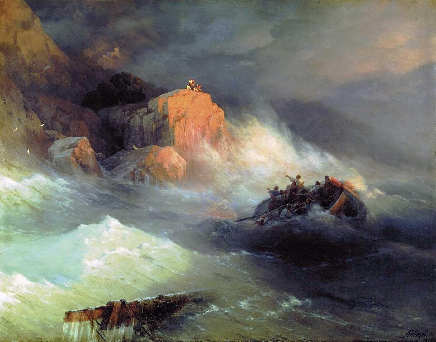 Ivan Aivazovsky Gemi Kazası Kanvas Tablo