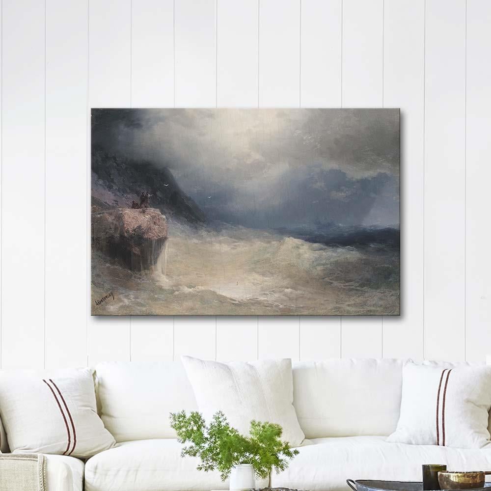 Ivan Aivazovsky Storm at Black Sea (The Survivor) Art Print