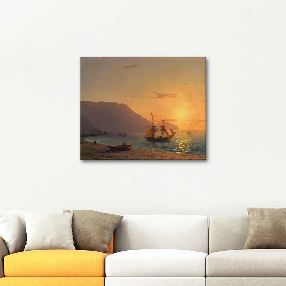 Ivan Aivazovsky Sahildeki Yelkenli Kanvas Tablo