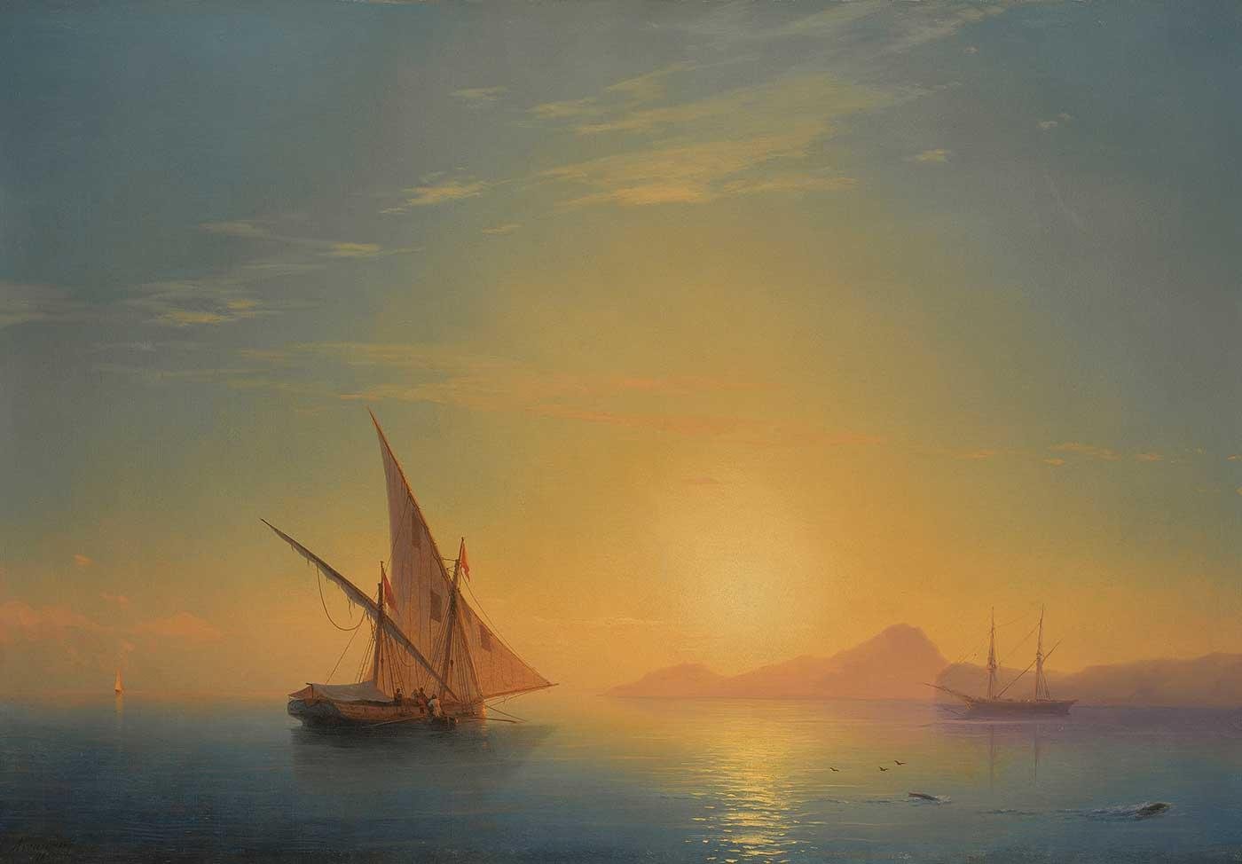 Sunset over the island of Ischia by Ivan Aivazovsky